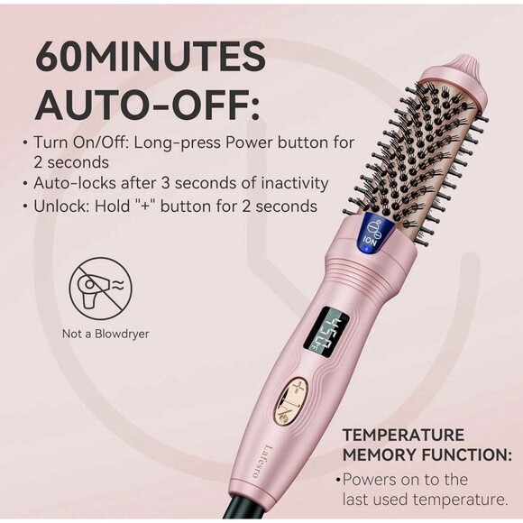 Lafesro Thermal Brush, 1 Inch Ionic Heated Round Brush for Blowout Look, Tourmal - Picture 3 of 9